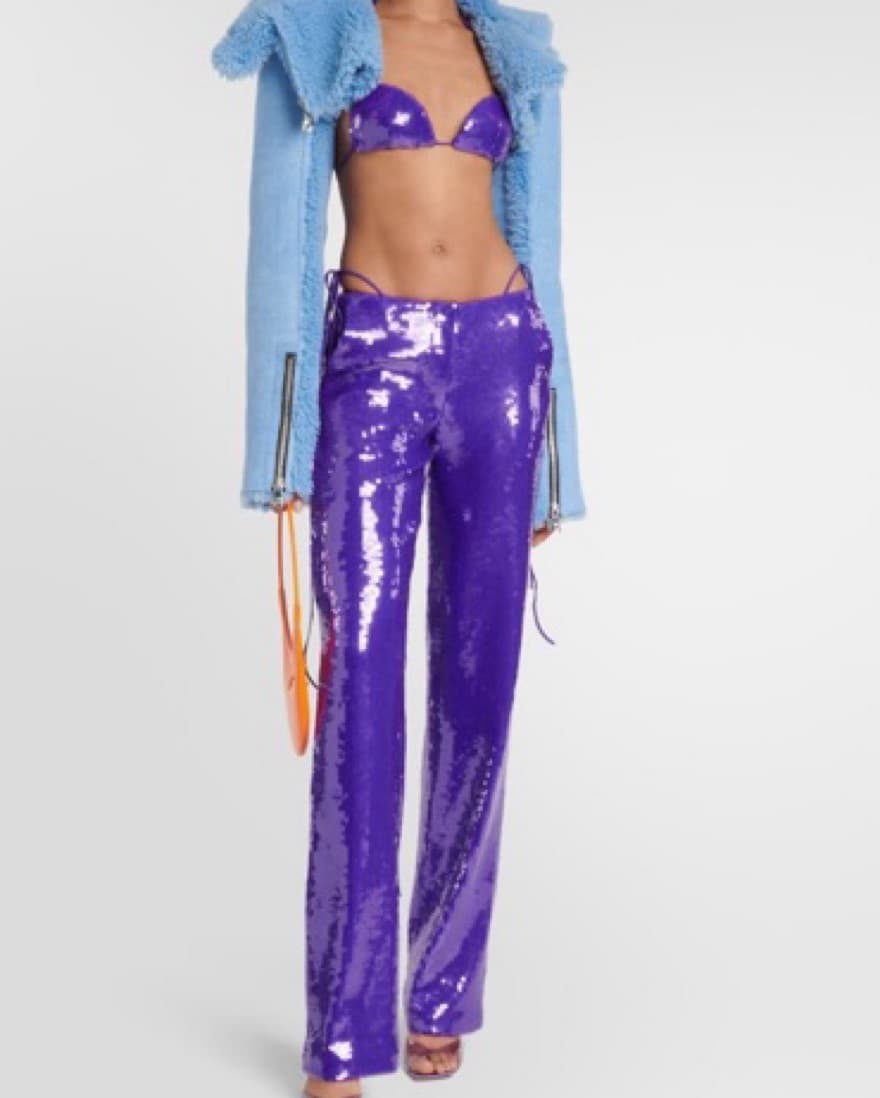 Laquan Smith Purple Sequin Bra Top   - Image 3