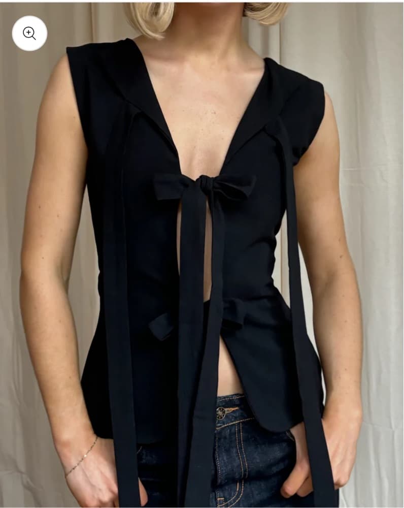 Black Atelier Tulpe Bow-Tie Top - Image 1