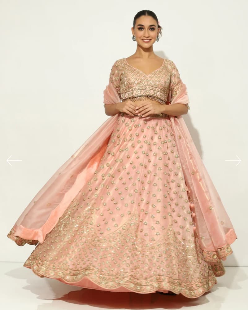 Blush Pink Vandana Sethi Lehenga - Image 1