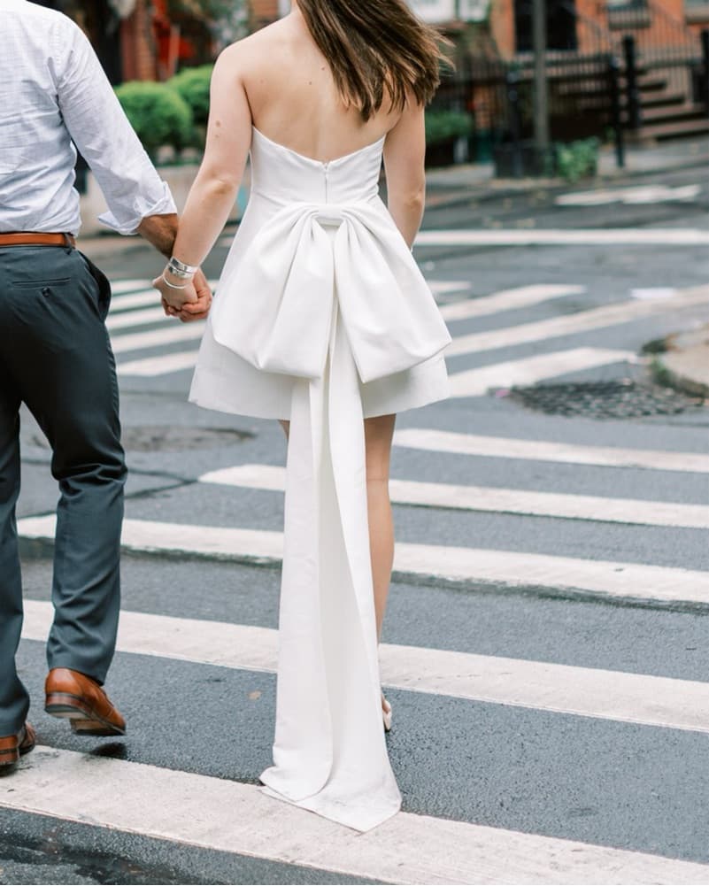 White Bow Dress- Engagement- Wedding - Image 4