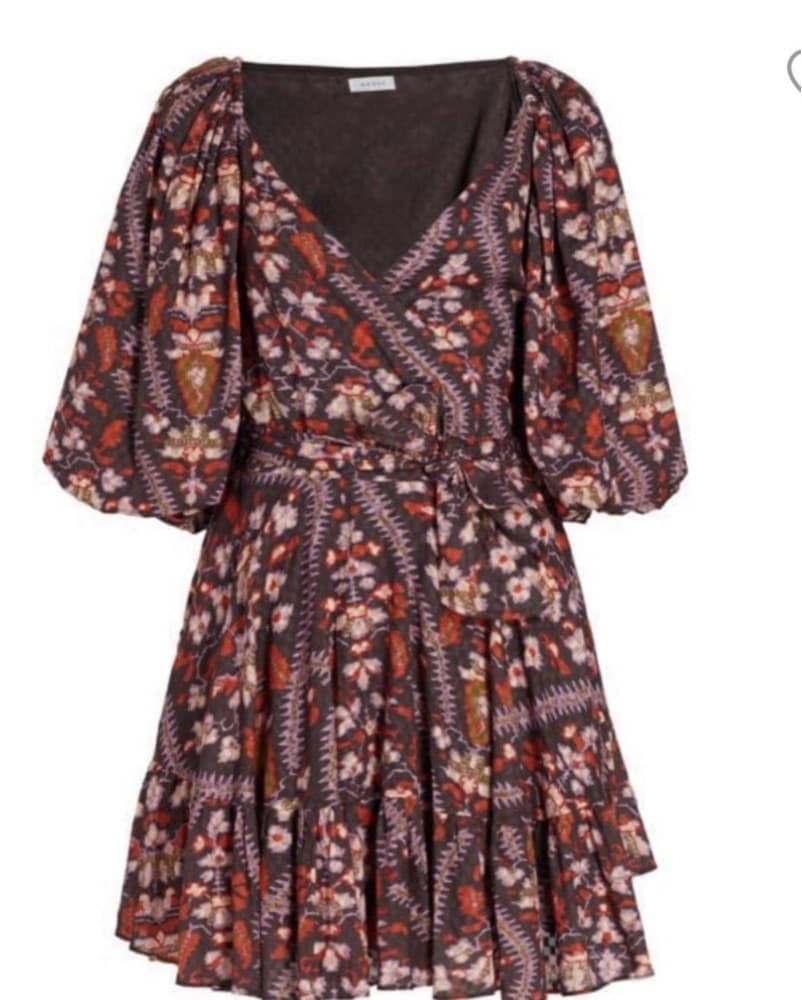 Rhode Darya Puff Sleeve Mini Wrap Dress - Image 2