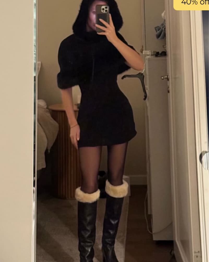 Zara Puff Sleeve Waist Dress - Image 3