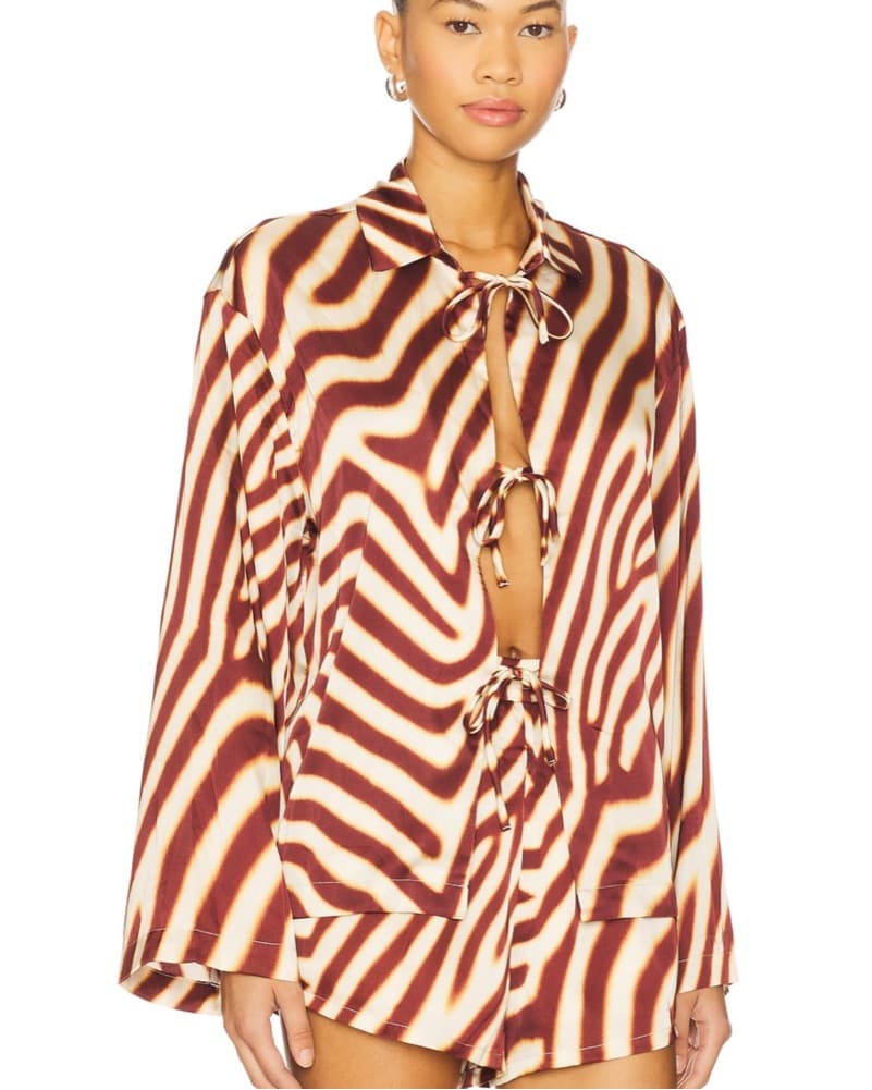 Montie Tie front Shirt in MontiChocolate - Image 2