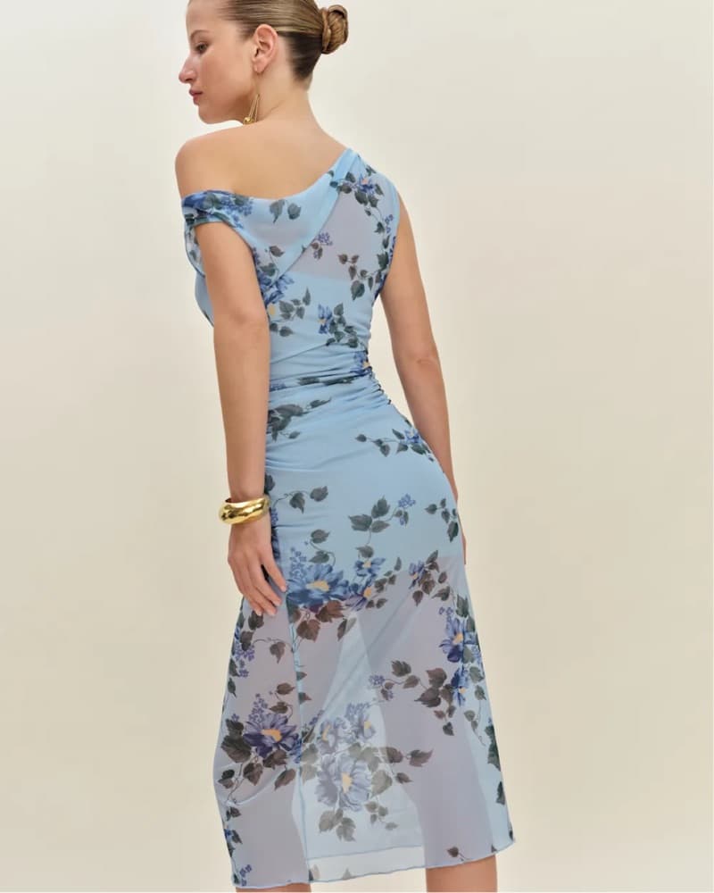 Reformation Blue Floral Midi Dress - Image 2