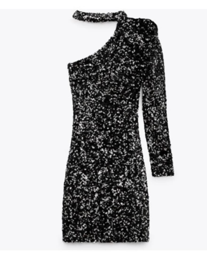 Sequin Dress One Sleeve  - Image 3