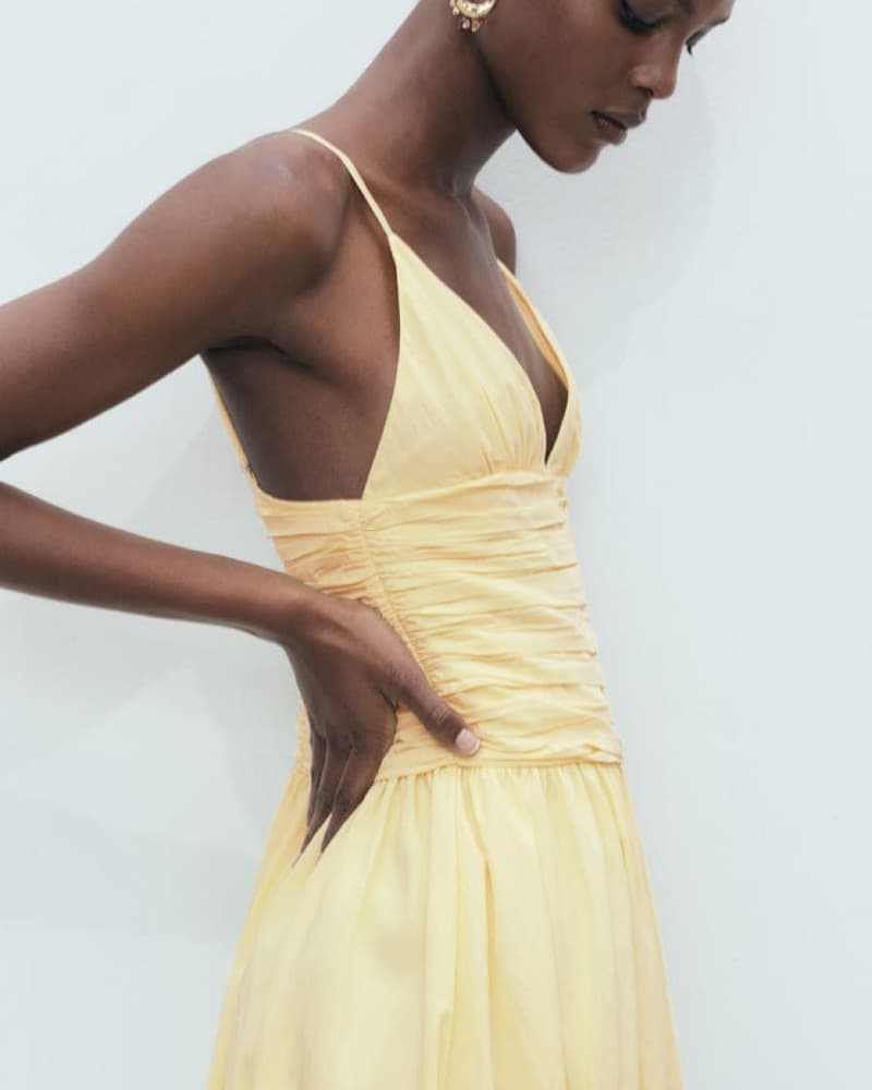 Butter Yellow Bubble Mini Dress - Image 1