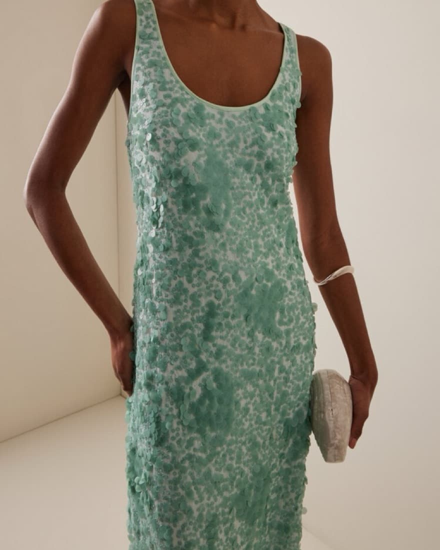 Simkhai Bex Sequin Dress Blue Gown - Image 2
