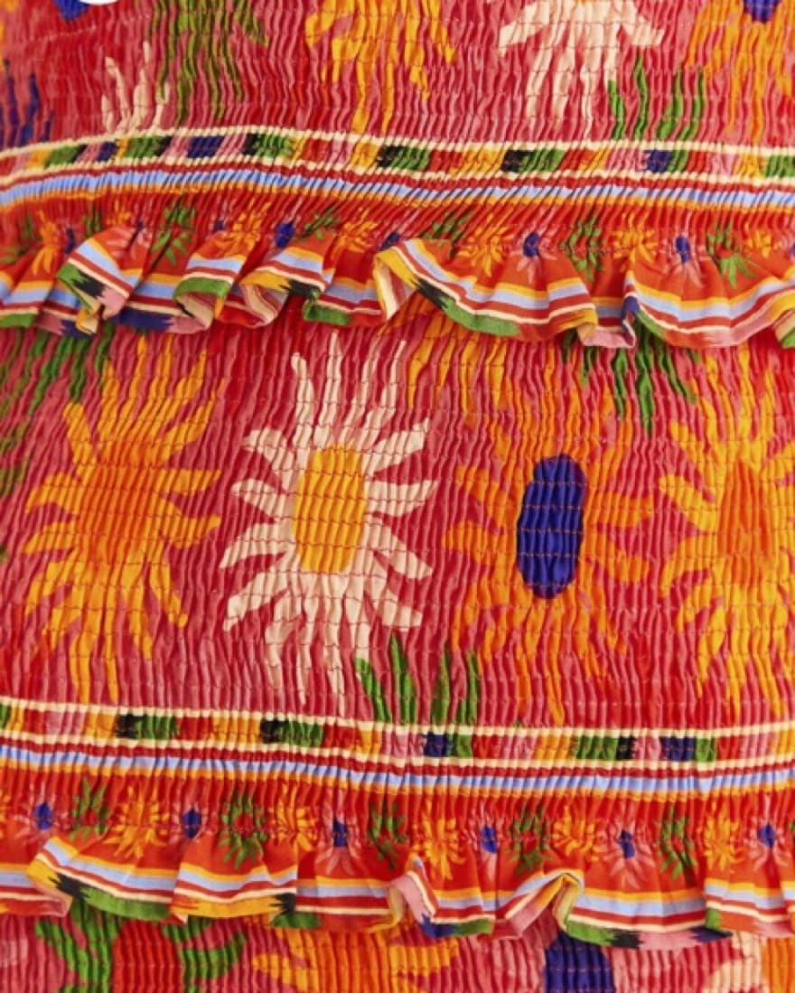 Farm Rio Coral Sun Mini Dress - Image 6