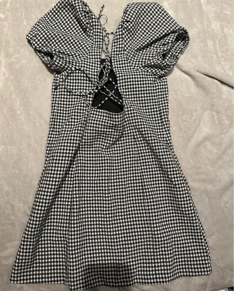 Gingham Puff Sleeve Dress - Image 4