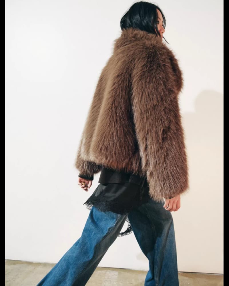 Plush Faux Fur Coat - Image 1