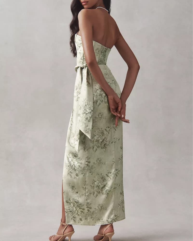 V Chapman June Dress In Sage Tapestry - Image 3