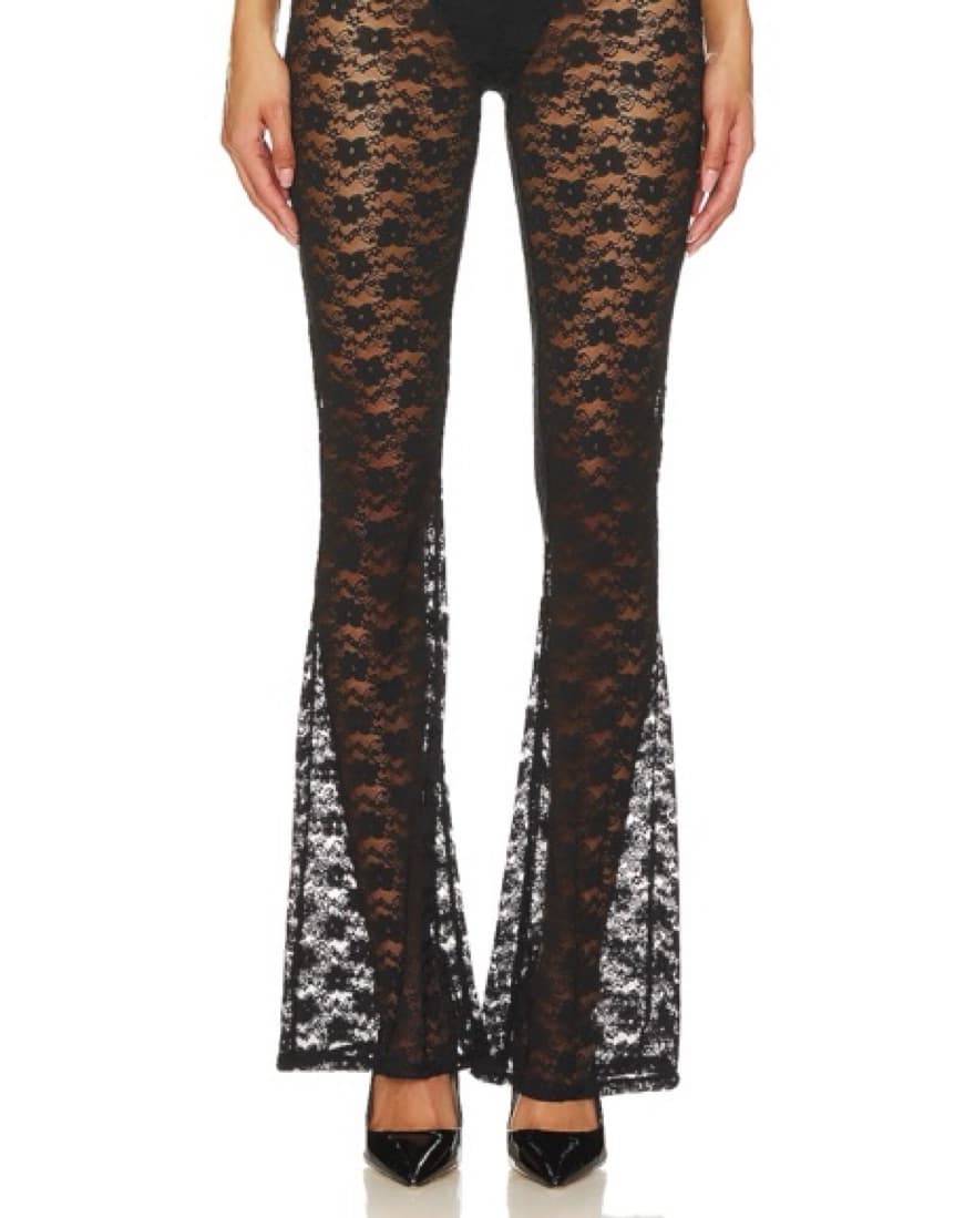 Black See Through Lace Pants  - Image 3