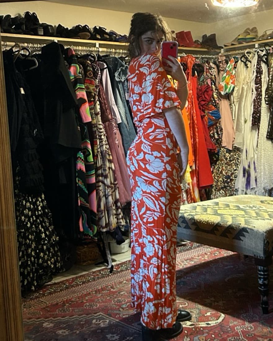 Saylor Orange Floral Maxi Dress - Image 2