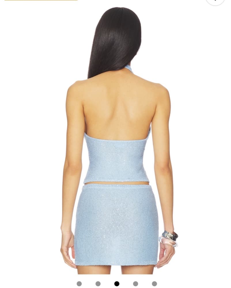 Blue Sequin Mini Skirt Set - Image 3