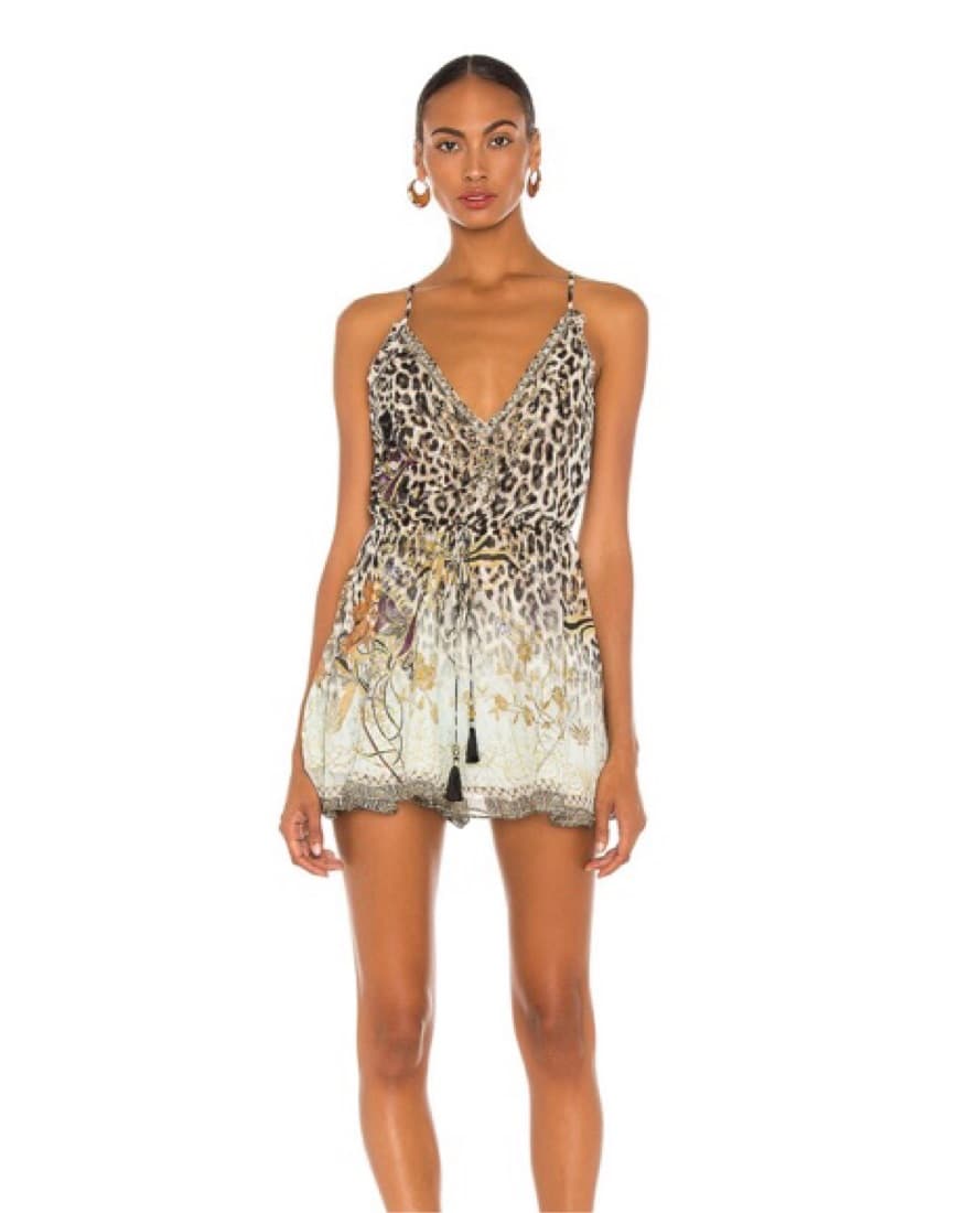 Camilla Shoestring Strap Romper - Image 1