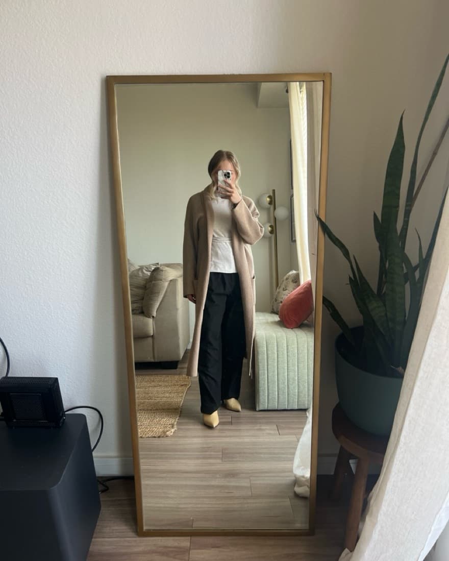 Long Cardiagn Soft Brown Material  - Image 1