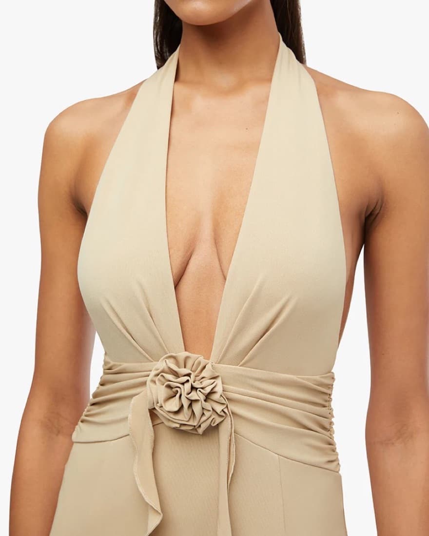 We Wore What Halter Ruffle Maxi Dress - Image 3