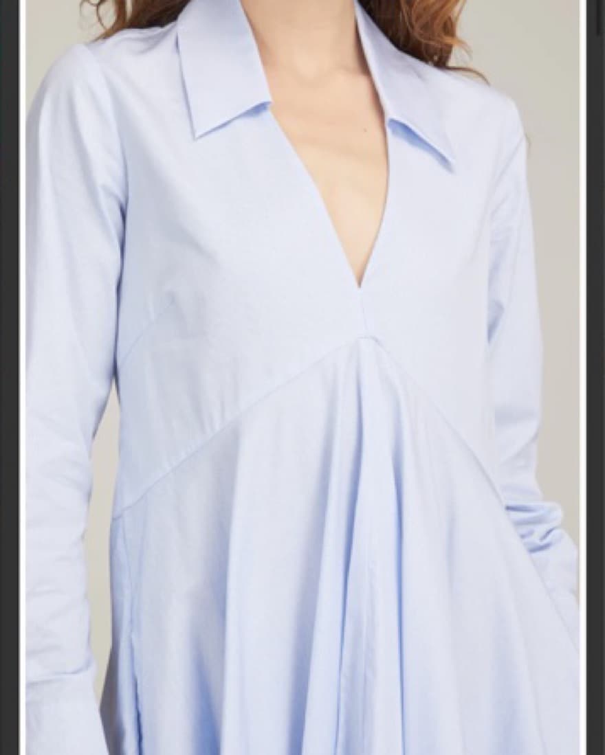 CO V-neck poplin midi dress - Image 3