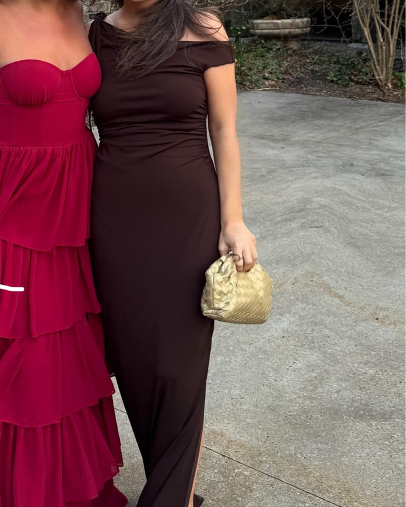 WAYF Brown Ruched Gown - Image 2