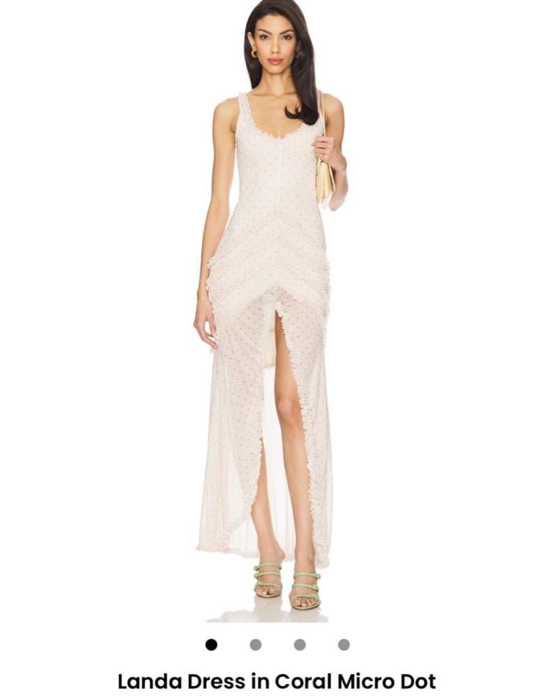 Landa Dress in Coral Micro Dot - Image 1