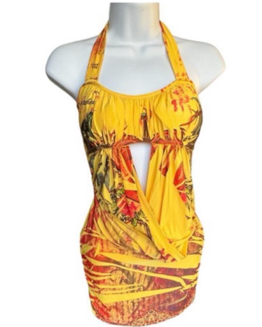 Yellow Halter short Dress - Image 1