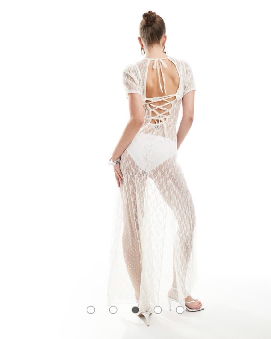 Lace Maxi Dress with Open Back - Image 2