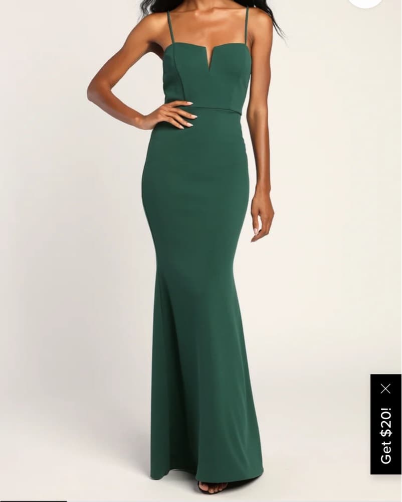 Lulus Elegant Green Maxi Gown - Image 2