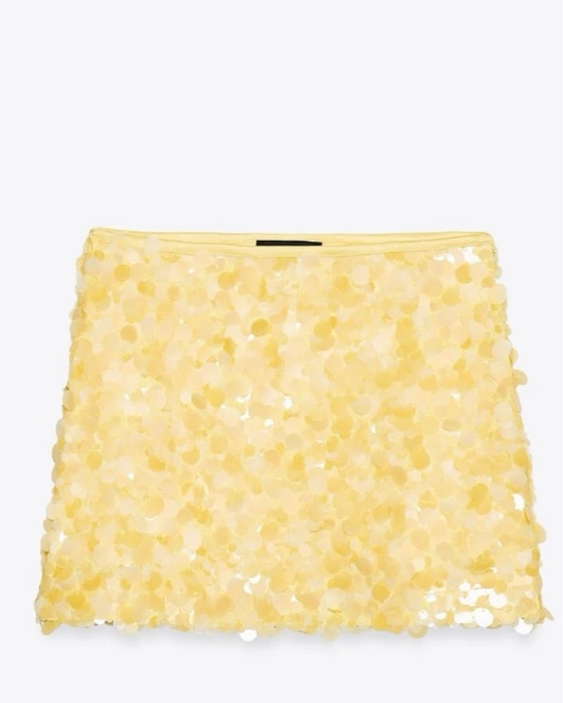 Zara Yellow Sequin Skirt - Image 1
