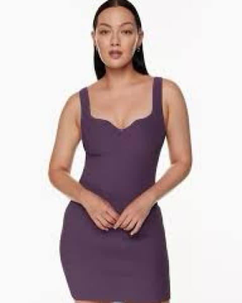 ARITZIA Purple Sculpt Knit Notch Dress - Image 2