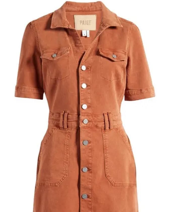 Orange Paige Denim Dress - Image 3