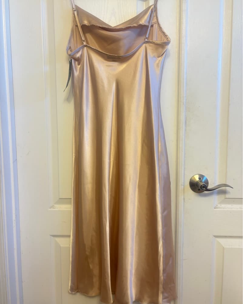 Satin Bebe “Cappuccino” Midi Slip Dress  - Image 5