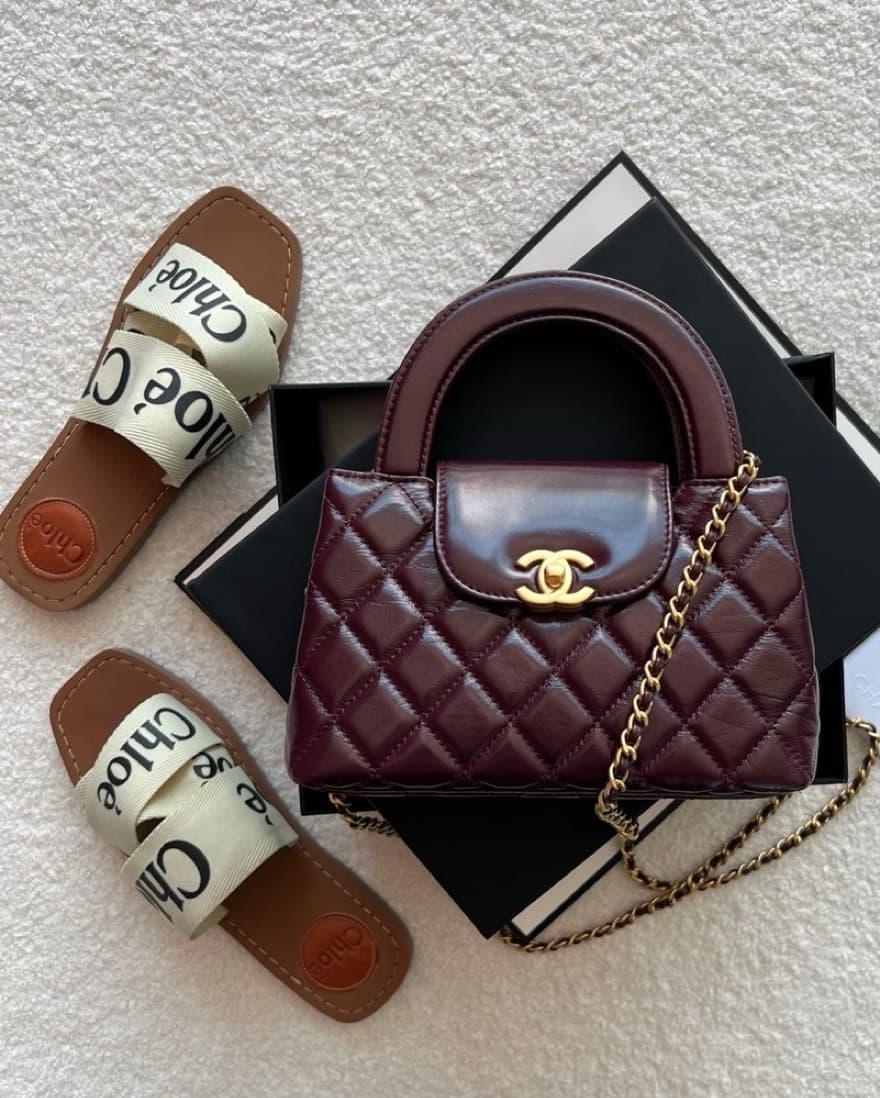 Chanel Burgundy Mini Kelly - Image 2