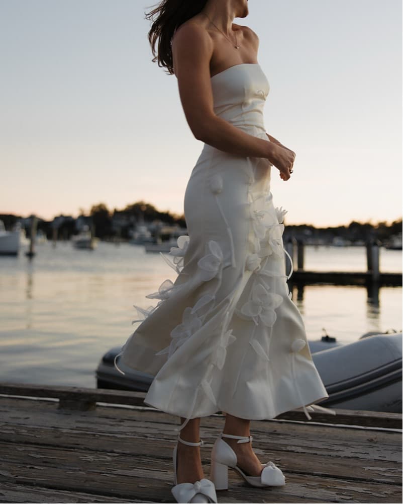 Rotate Strapless Crepe Midi Dress - Image 5