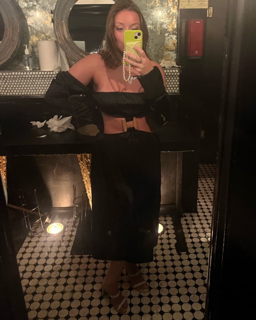 WeWoreWhat Black Silky Cutout Dress - Image 1