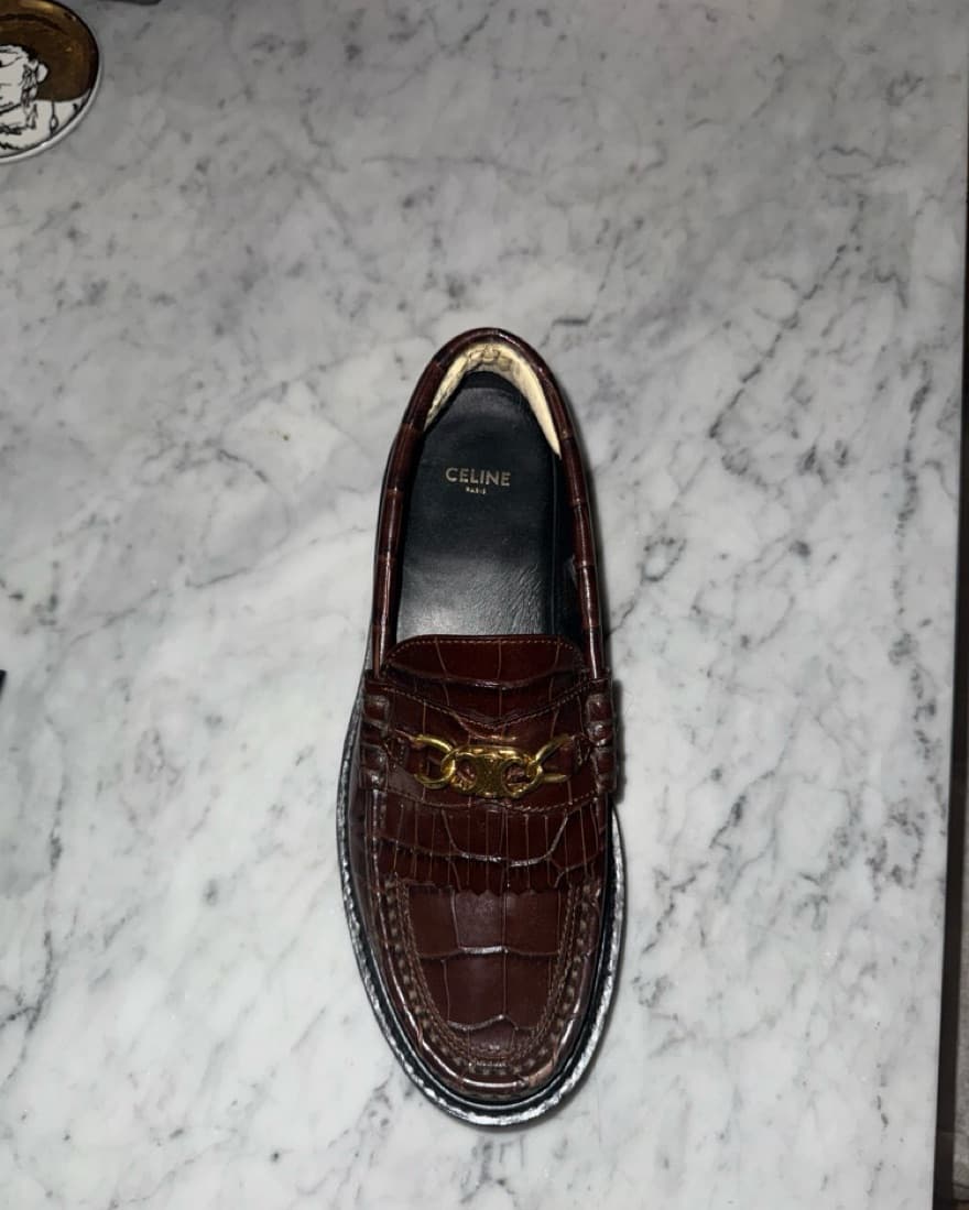 CELINE Margaret Leather Loafer maroon - Image 2
