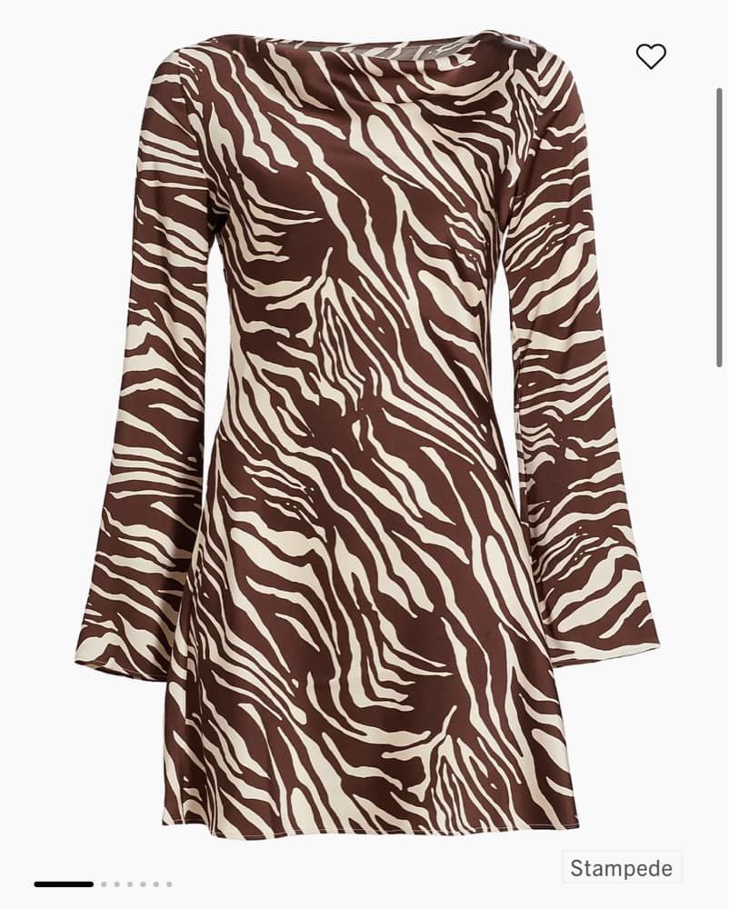 Reformation Zebra Satin Mini-dress  - Image 1