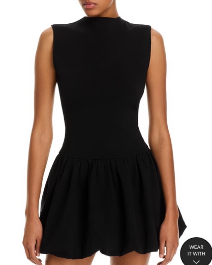 Black Mini Bubble Dress - Image 1