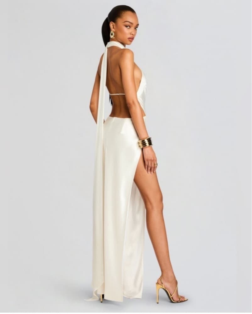 New 💗 Retrofete White Jagger Silk Dress XS - Image 2