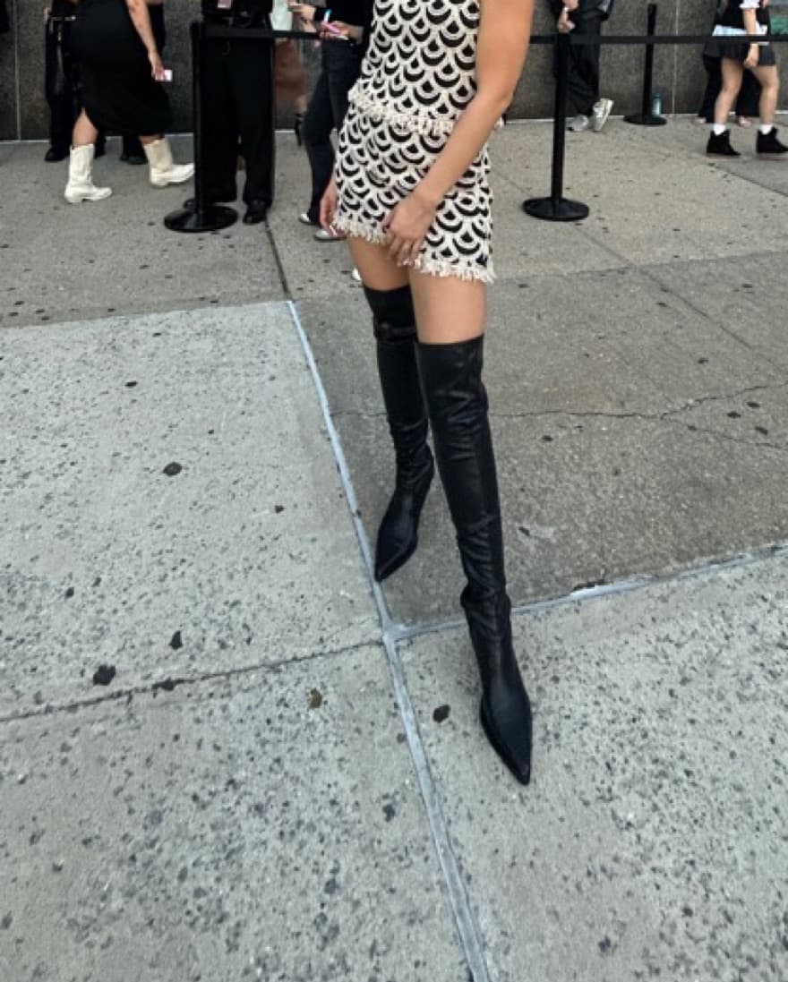 Black Thigh-High Leather Boots  - Image 1