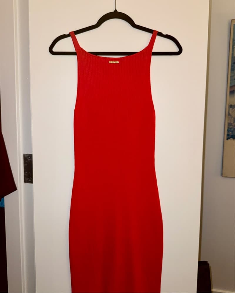 Coral Midi Viscose Dress - Image 3