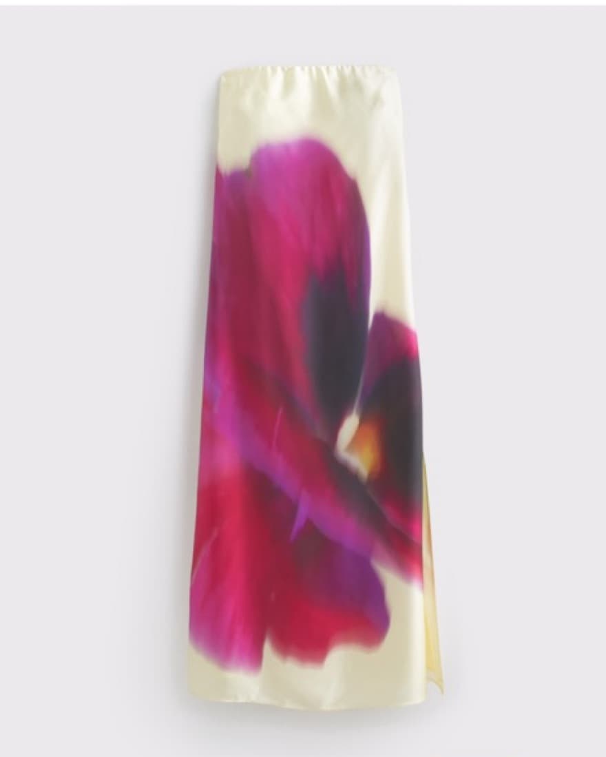 A&F Floral Strapless Satin Slip Dress - Image 3
