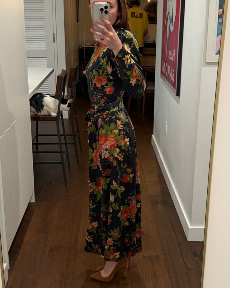 Reformation Floral Long Sleeve Midi Dres - Image 4