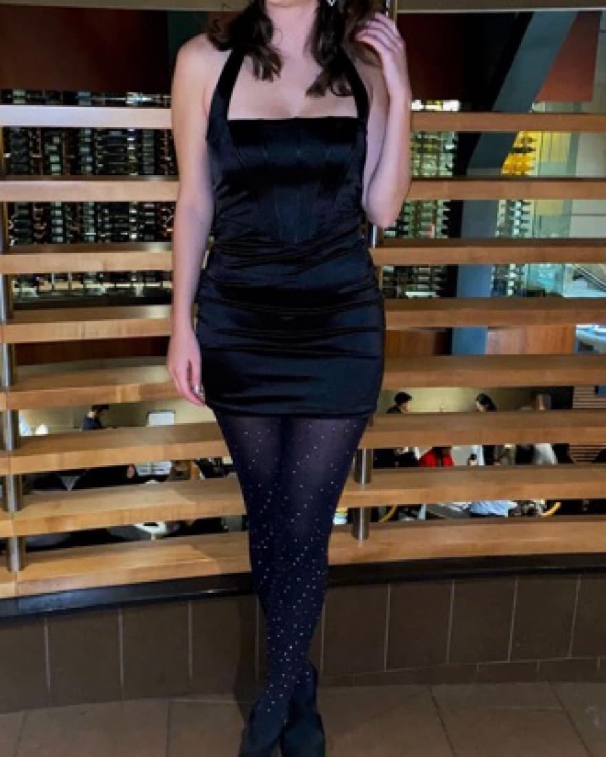 Windsor Black Dress With Crystals - Image 1