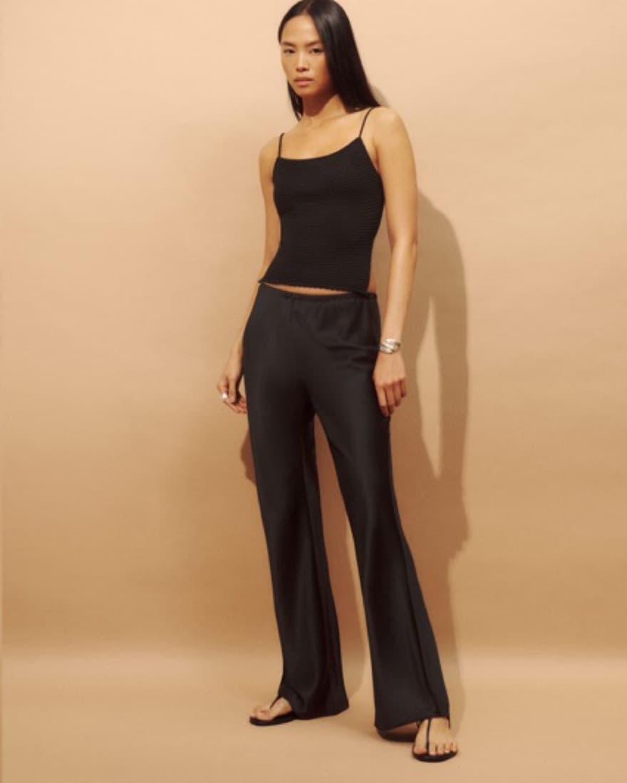 Gale Satin Mid Rise Bias Pant - Image 2