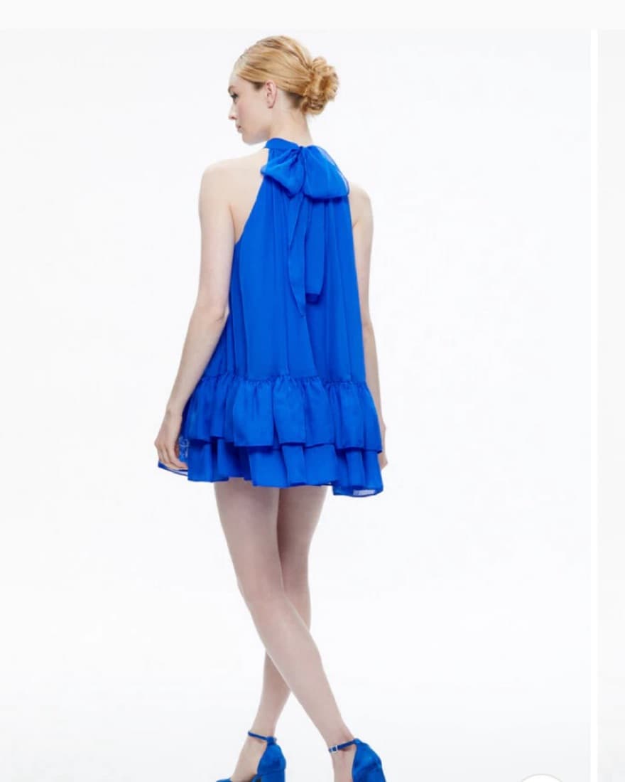 ALICE & OLIVIA ERNA TIE BACK HALTER NECK - Image 3