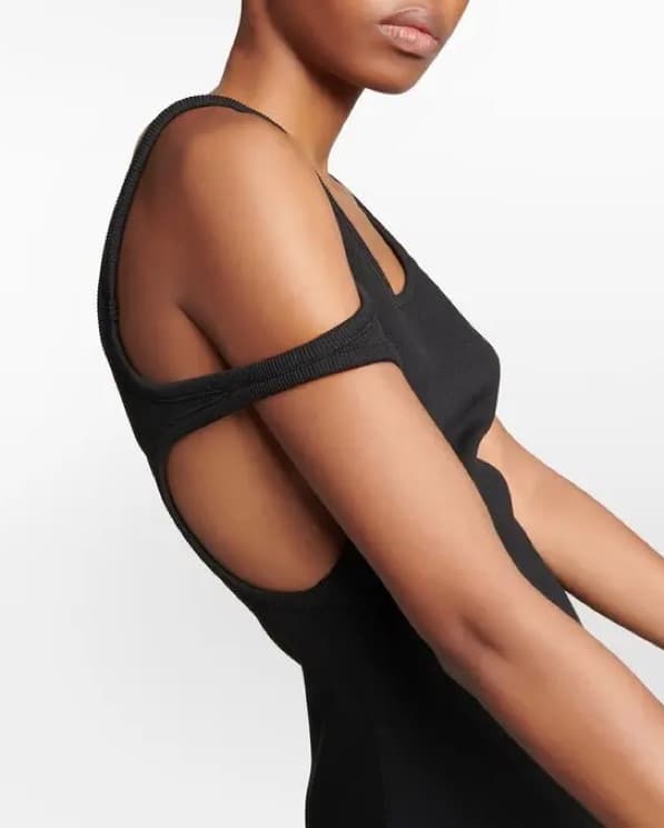 GUCCI Ribbed-Knit Cutout Jersey Dress - Image 4