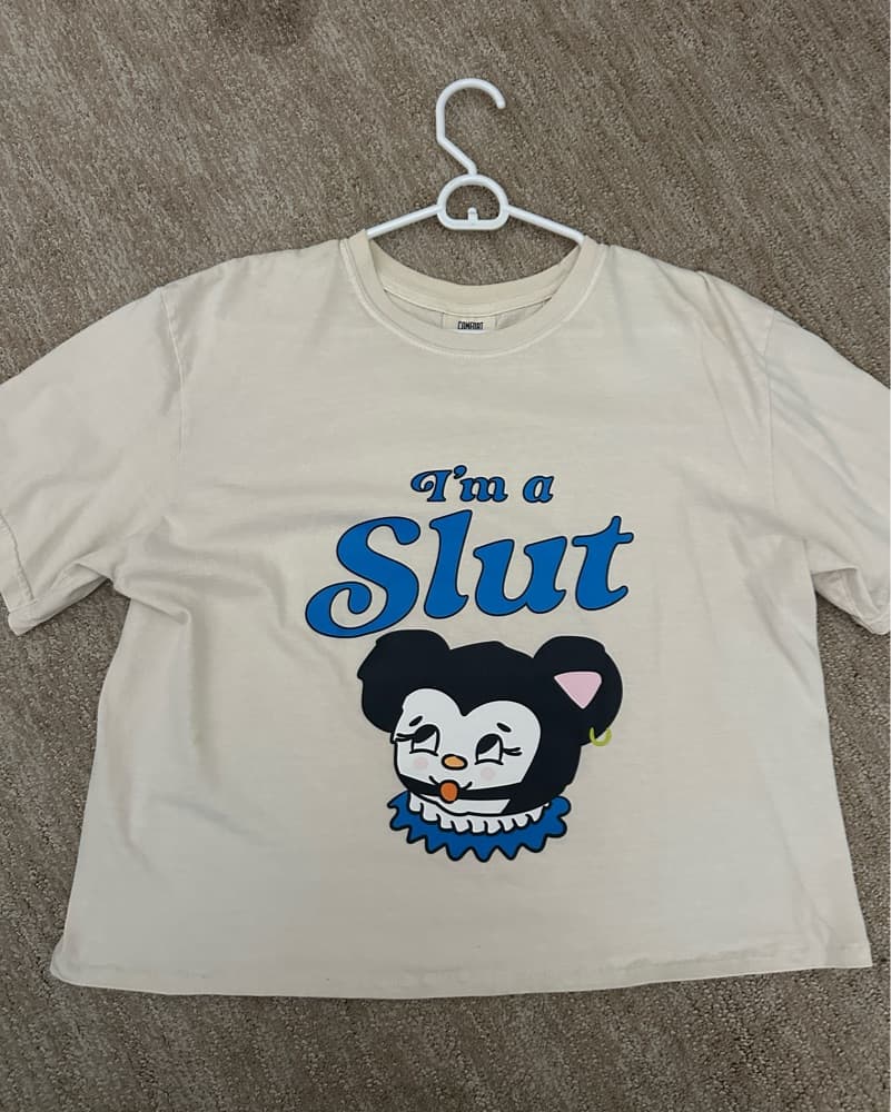 Smile Cult I’m a Slut cream t shirt  - Image 1