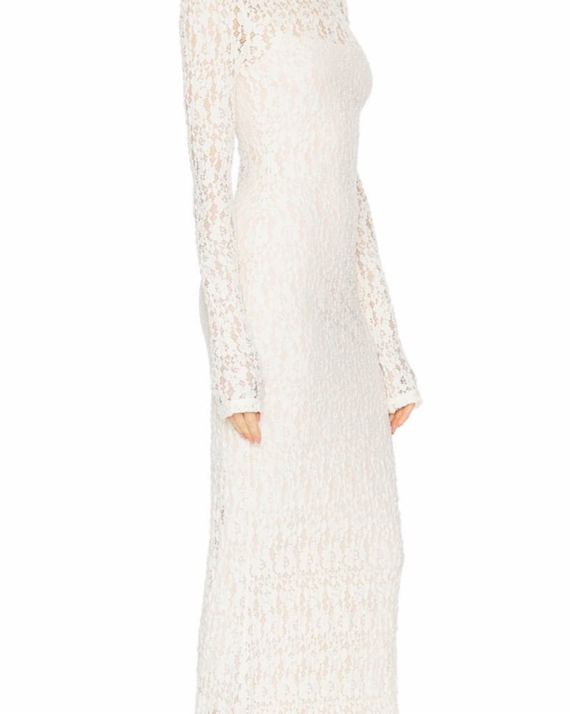 Beige Lace Dres - Image 3