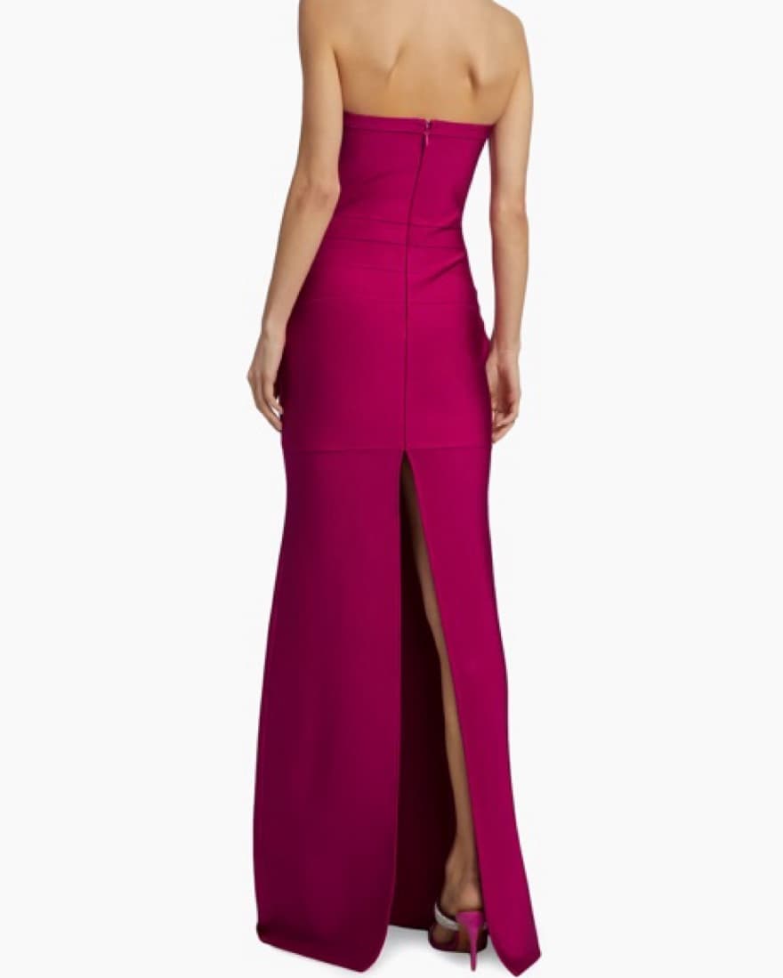 Vera Wang Bride Fuschia Strapless Gown - Image 3