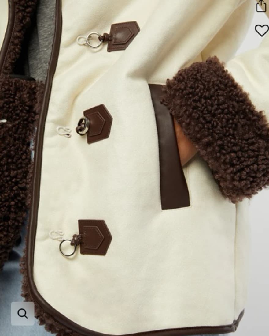 Faux Suede Bonded Sherpa Toggle Jacket - Image 5